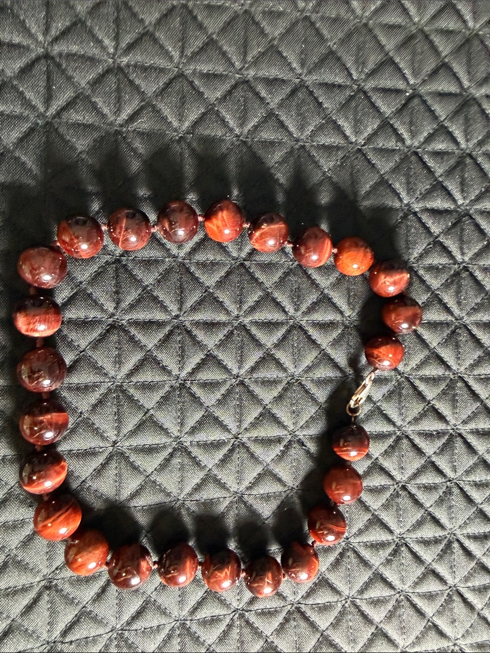 Beaded Red Tiger Eye Necklace - Elegant Women’s Jewelry